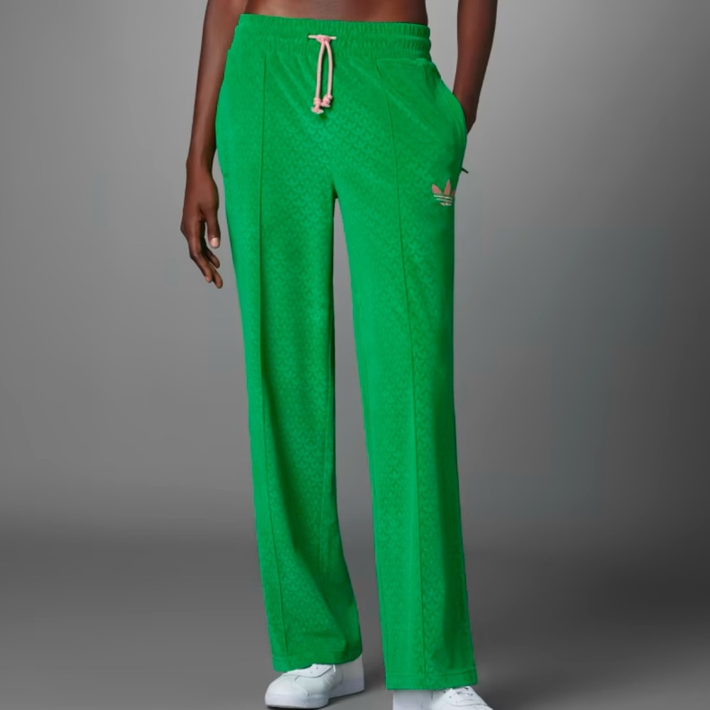 EUC Adidas Originals Women's Heritage Now Velour Monogram Trefoil Track Pant - S - Picture 4 of 16